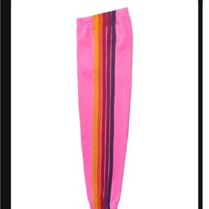 Aviator Nation- 5 Stripe Joggers- Neon Pink- kids Size 14